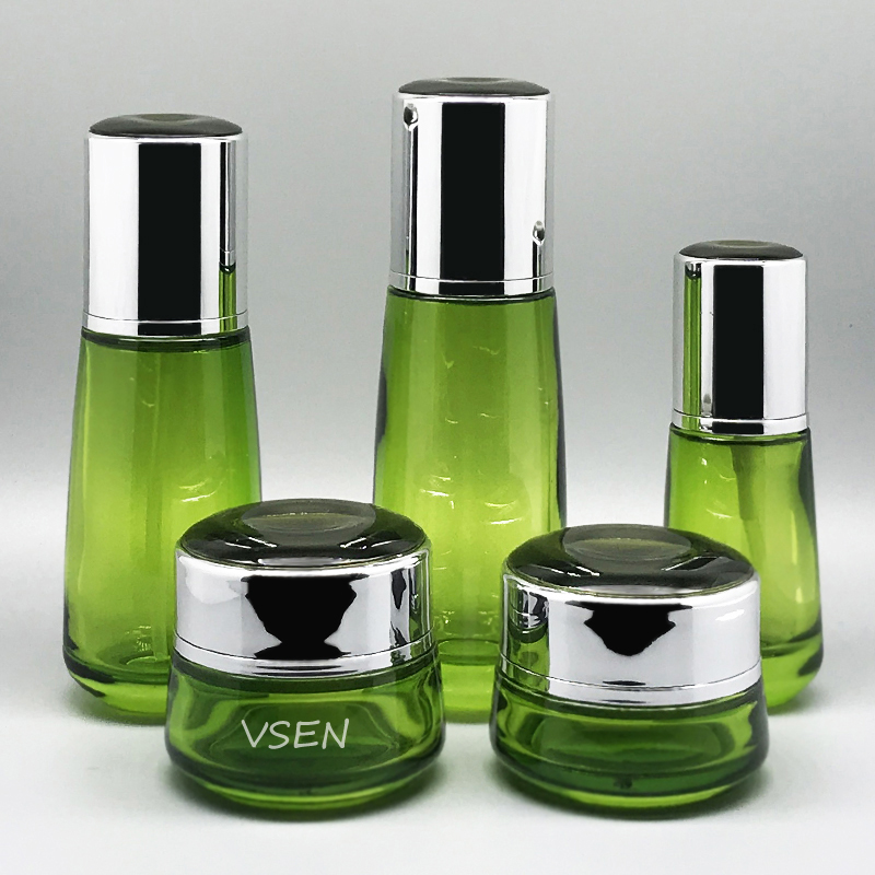 绿色化妆品套装瓶子 面霜瓶子 威盛新开发化妆品(图1)